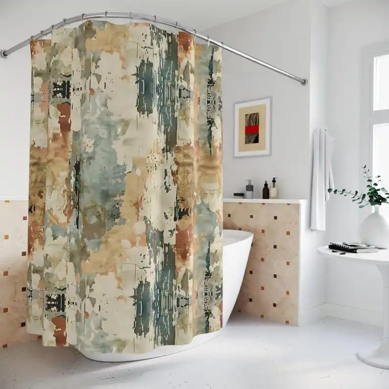 

Wabi-Sabi Shower Curtain: Zen Minimalist Bathroom Decor