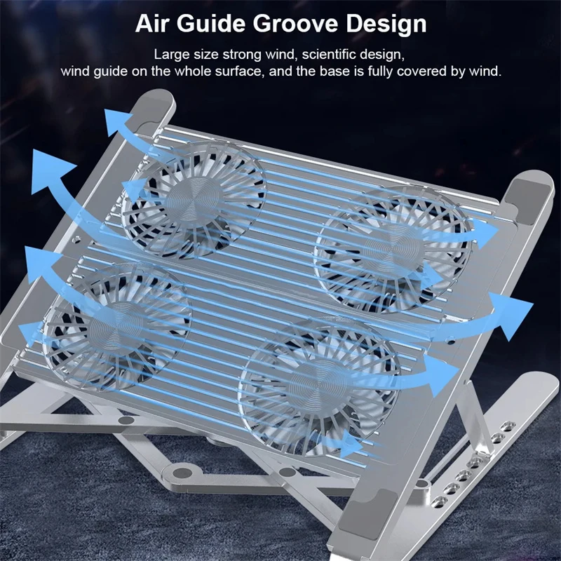 Imagem -03 - Ventilador Portátil de Refrigeração Portátil com Ousilent Gaming Cooler Fan Rgb Altura Laptop Suporte para 1117.3 Laptops Fãs