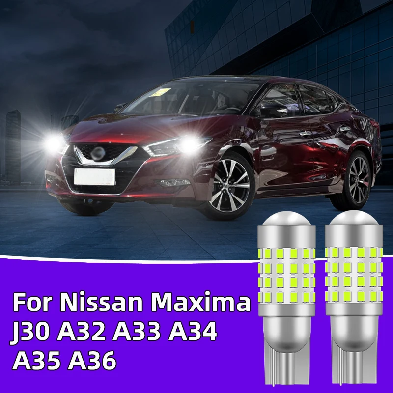 

2Pcs For Nissan Maxima J30 A32 A33 A34 A35 A36 2017 2018 2019 2020 2021 2022 Car T10 LED Interior Blubs License Plate Lights