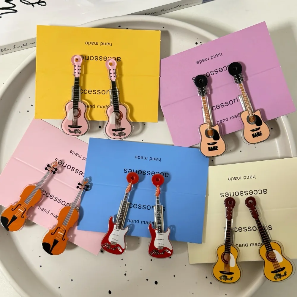 Gift Sweet Violin Hairclip Ins Alloy Guitar Hair Clip Side Clip Hair Accessories Musical Instrument Hair Clip Party