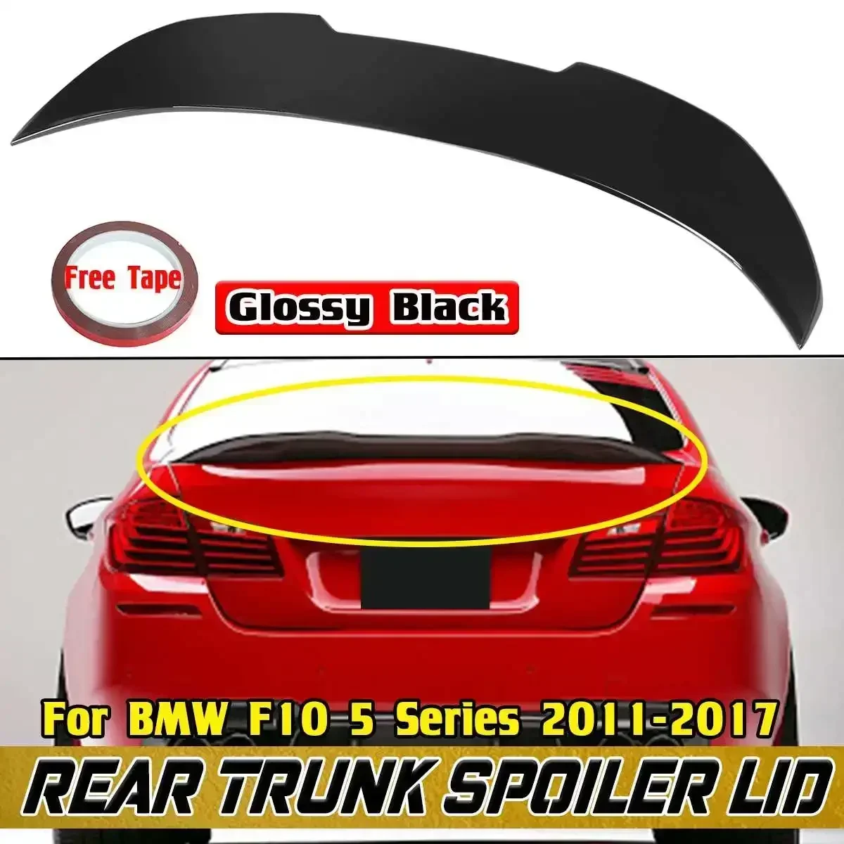 F10 PSM Style Car Rear Trunk Boot Lip Wing Lip Tail Roof Lip Spoiler For BMW F10 5 Series 2011-2017 Rear Wing Spoiler Body Kit
