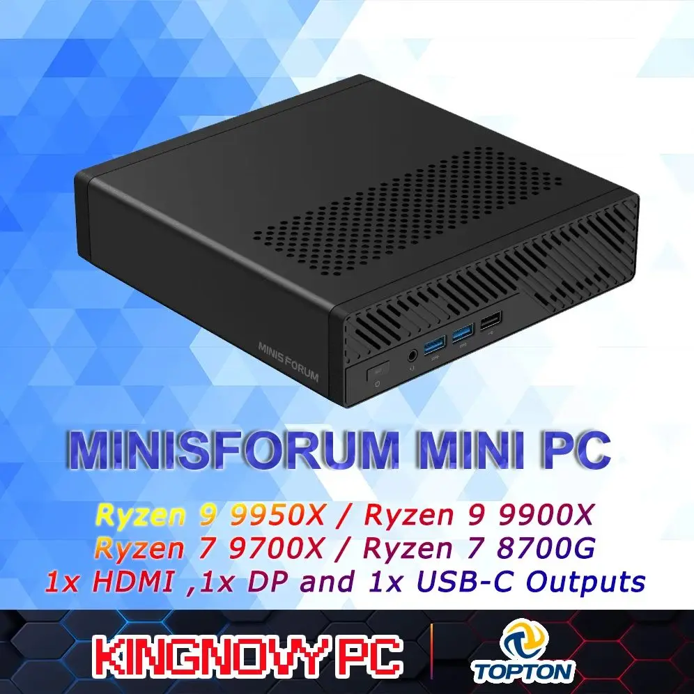 

Мини-рабочая станция MINISFORUM MS-A1 AMD Ryzen 9 9950X Ryzen 7 9700X DDR5/4xM.2 NVMe SSD, двойной 2,5G RJ45 Mini PC WiFi 6E&BT5.2