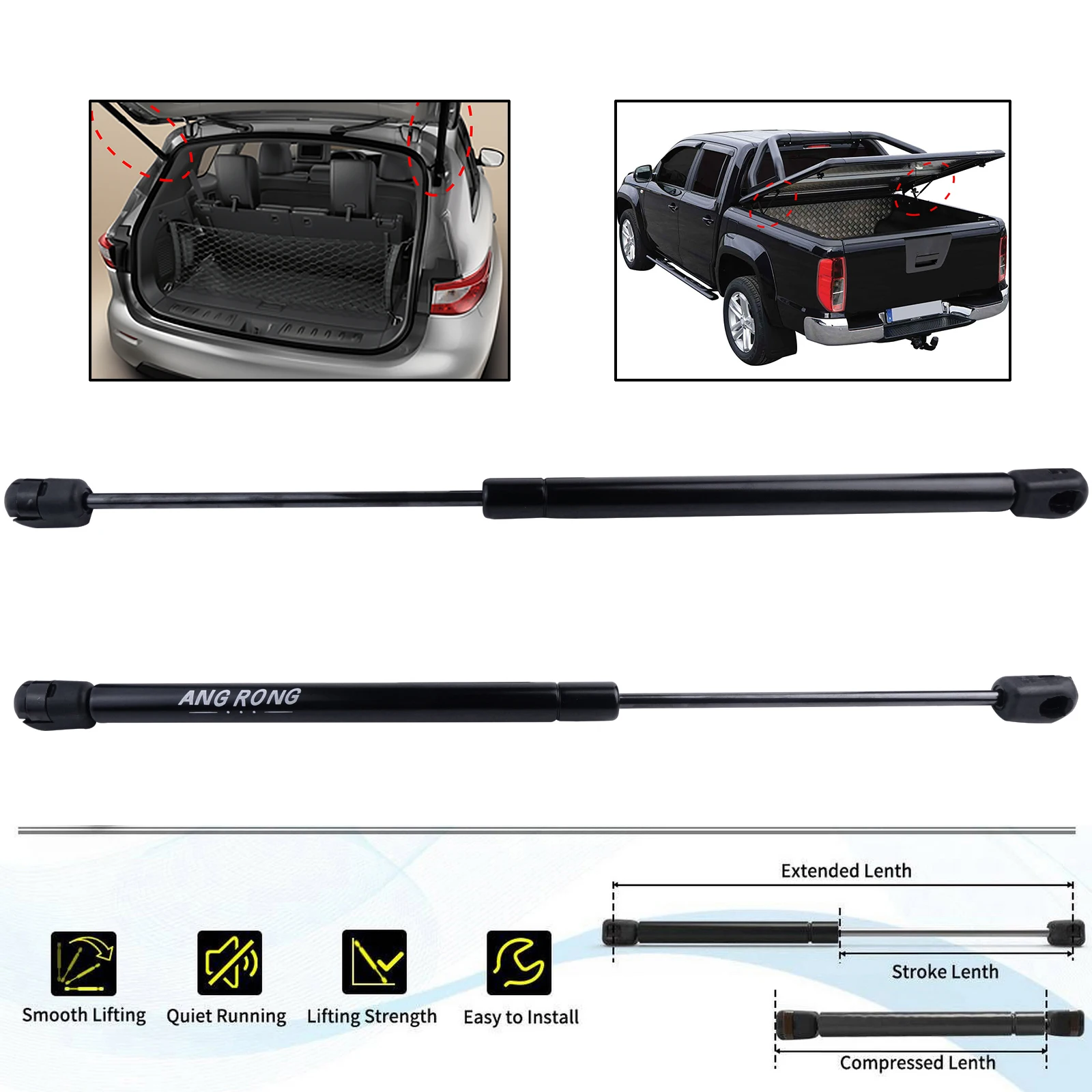 Rear Tailgate Gas Struts For Nissan Navara D22 D23 D40 Snugtop Canopy C1621702