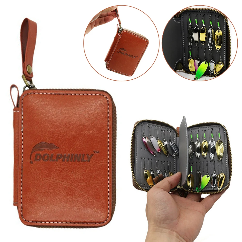 Fly Fishing Sequin Bait Lure Wallet Bag Fishhook Storage Bag Fly Dryer Flies Felt Cowhide Wallet Hook Stream Fishing Pesca