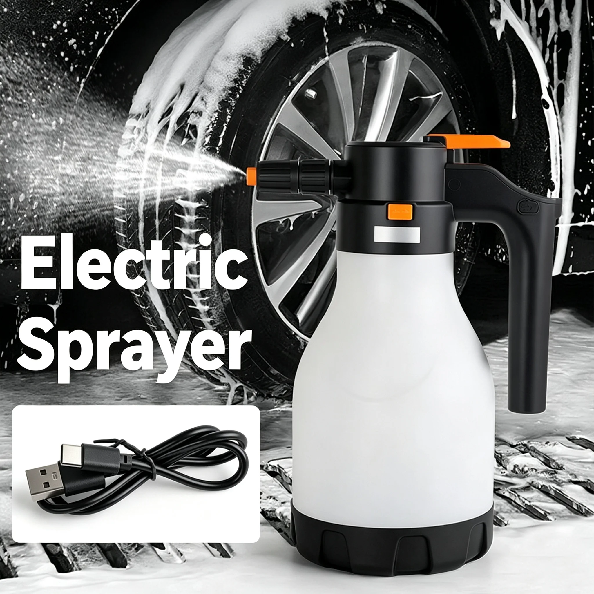 Rechargeable Electric Pressure Sprayer Car Wash Foam Gun Wireless Automatic Agricultural Pesticide Spray Gun Solid