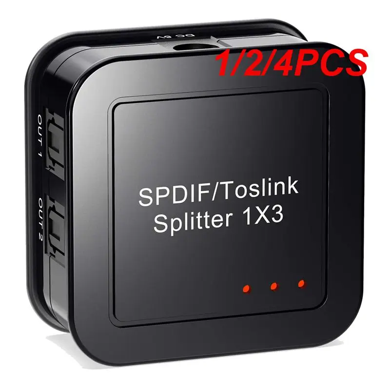 1/2/4PCS Way Optical Digital Audio Splitter 1x3 SPDIF Toslink Coaxial Splitter Converter One input 3 Outputs Support LPCM 2.0