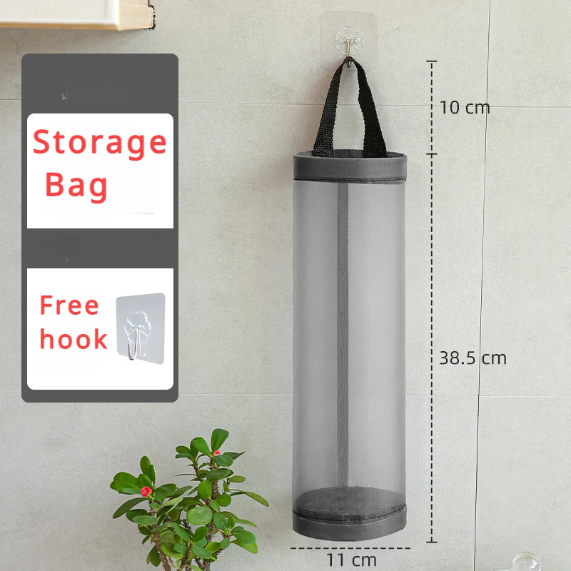 Wall Mounted Storage Bag Plastic Bags Organization Kitchen Dispenser Garbage Wall Mounred Grocery Holder Home Organization