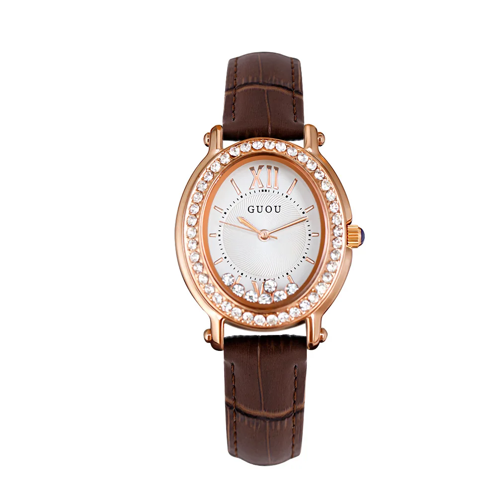 Fashionable used female student watch, light luxury leather strap quartz watch, women's luxury watch, women's gift