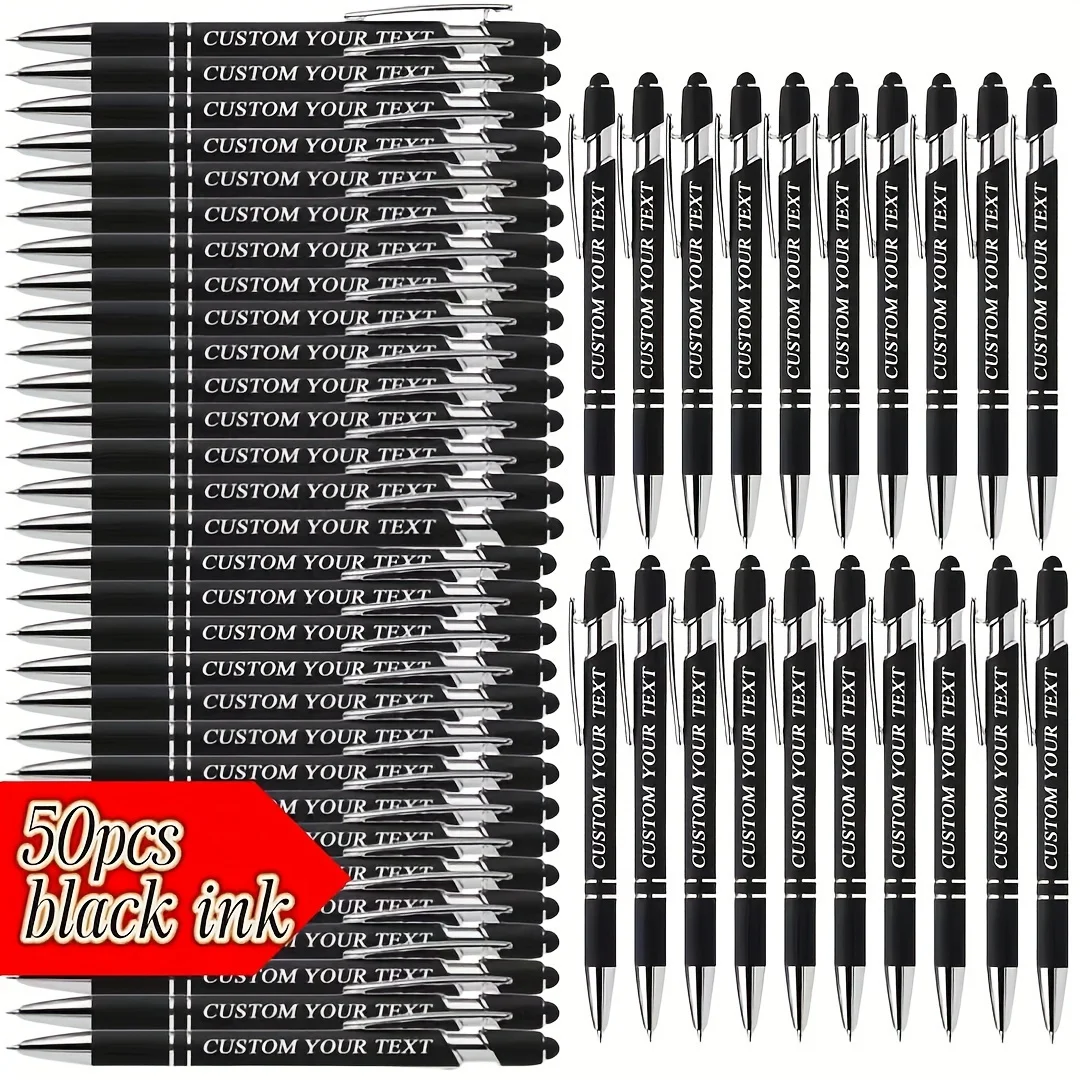 50 customized metal ballpoint pens, elegant style, smooth writing, suitable for business and special occasions, graduation gifts