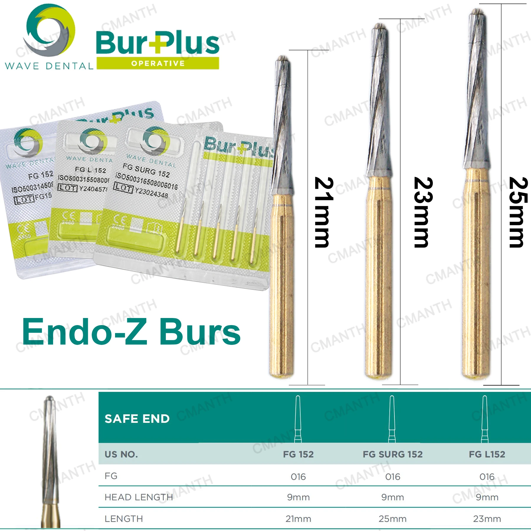 WAVE Dental Tungsten Carbide Burs Dentistry Drills Dental Burs Endo-Z Dentistry Strawberries FG 1.6mm For High Speed Handpiece