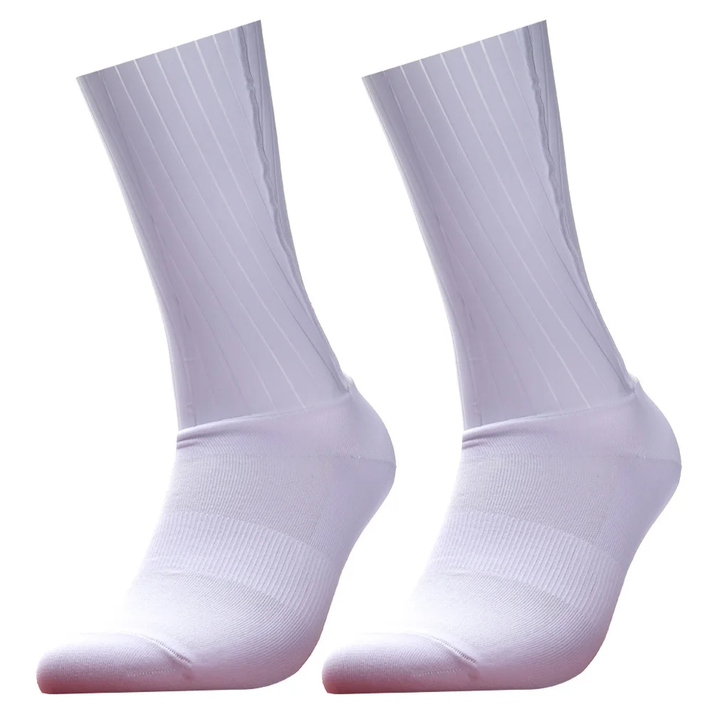 New 2024 Silicone Seamless Anti Slip Cycling Socks Men Pro Aero Socks Breathable Wearproof Road Bike Socks Calcetines Ciclismo