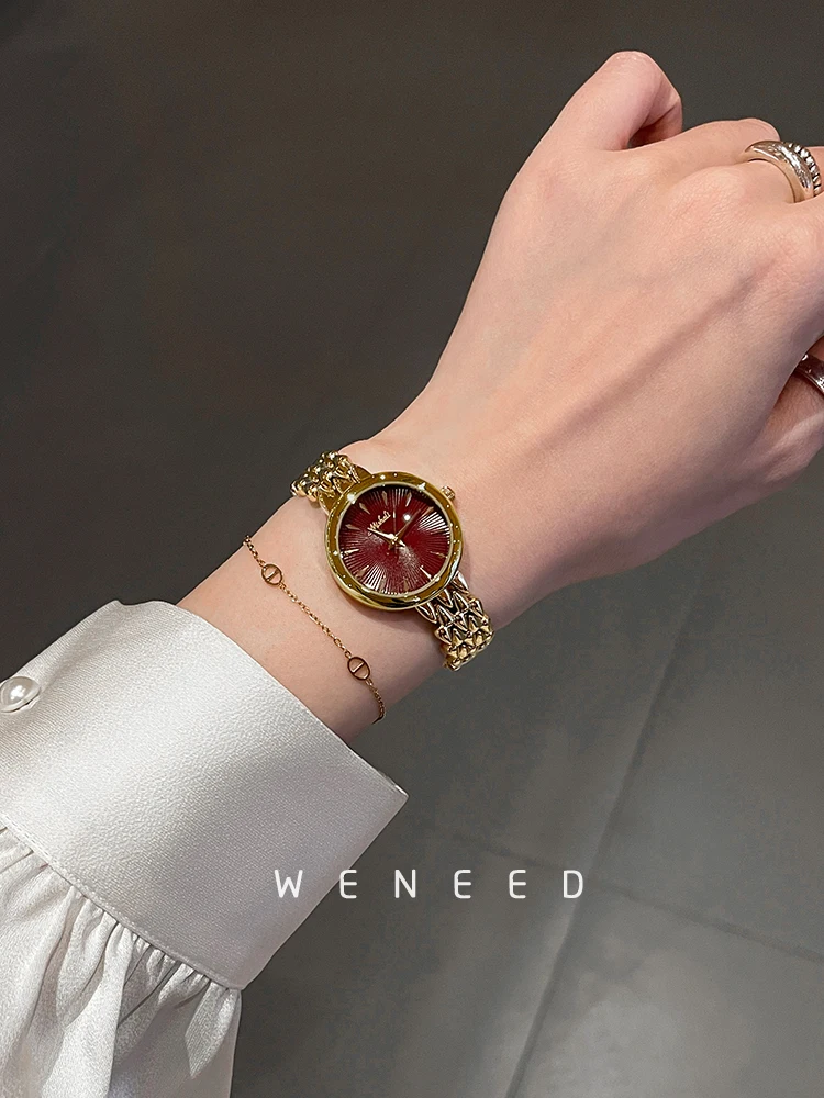 

Small gold watch for women 2025 new high-end genuine retro steel belt women's watch women's high-end watch women's gift