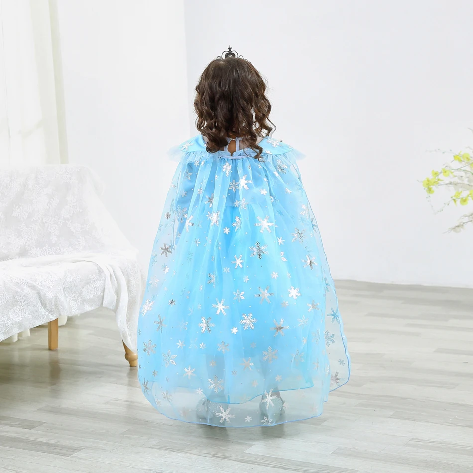 Disney-Robe de soirée Elsa à paillettes pour tout-petits, costume de cosplay congelé pour filles, robe en maille reine des neiges, festival de carnaval, déclin