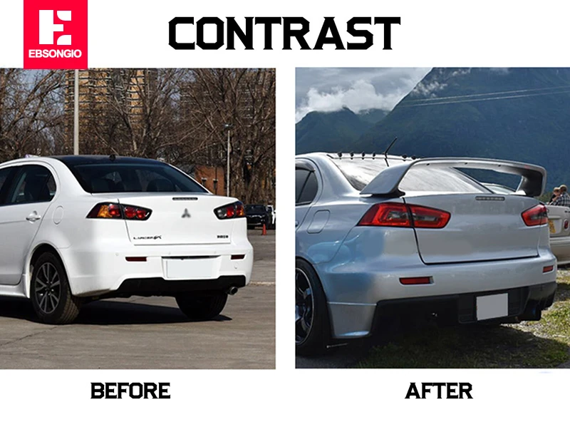 Car Styling materiale ABS Spoiler bianco Car Tail Wing decorazione baule posteriore Spoiler ali per Mitsubishi LANCER EVO dal 2010 al 2014