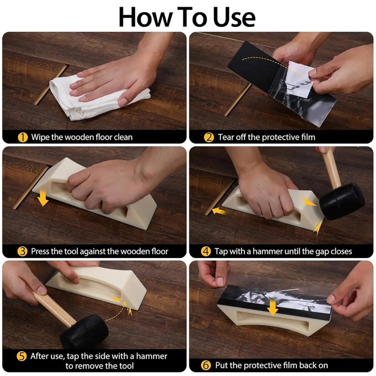 

Budget-Friendly-Floor Fixer Tool Kit Plank Grabber with Anti-Slip Mat &Hammer for Laminate,Vinyl and Hardwood Flooring Repair