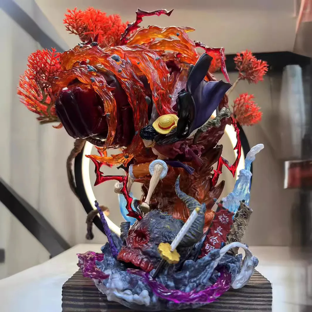 

Hot One Piece Series Yehua Luffy Figurine A Light-up Model of The Four Emperors' Straw Hat Luffy A One Piece Model Figurine Gift