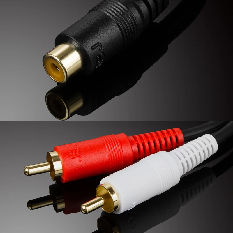 

HIFI RCA Splitter Cable 1 RCA Female to 2RCA Male for Home Theater DVD speaker computer CD Extension Adapter Car Audio Y Cord