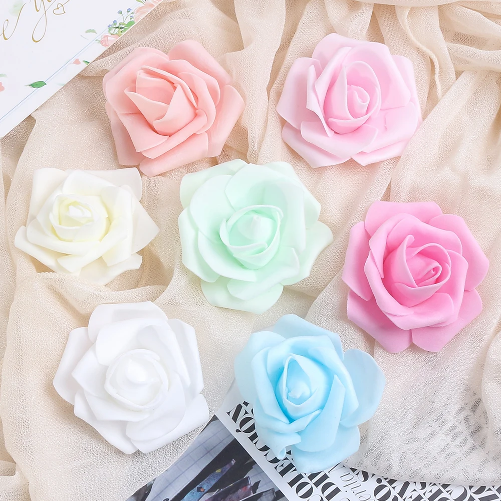 10/20/50PCs Rose Artificial Flowers PE Fake Flowers for Home Room Dceor Wedding Marriage Decoration Garlands DIY Gifts Accessory