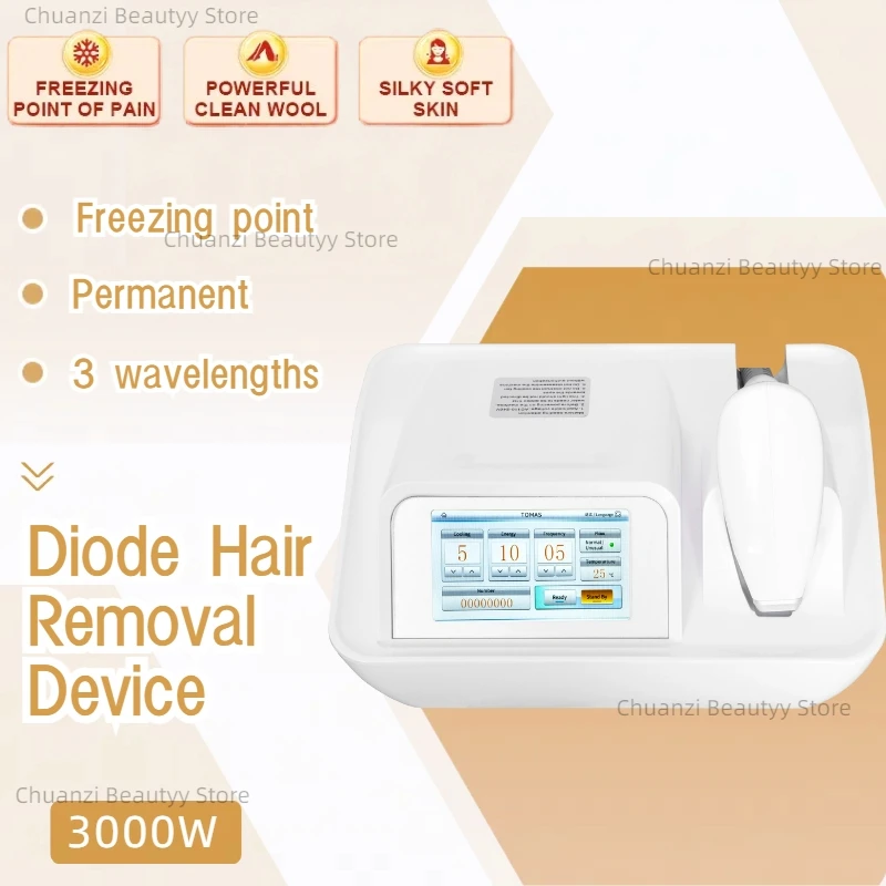 

Profession 808nm Diode Laser Hair Removal Machine Skin Rejuvenation Epilator Equipment Three Wavelengths Ice Platinum Device