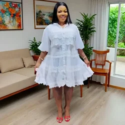 Lace Dashiki African Dresses for Women 2025 Summer African Half Sleeve Bandage Party Evening Midi Dress Outfits Ankara Dresses