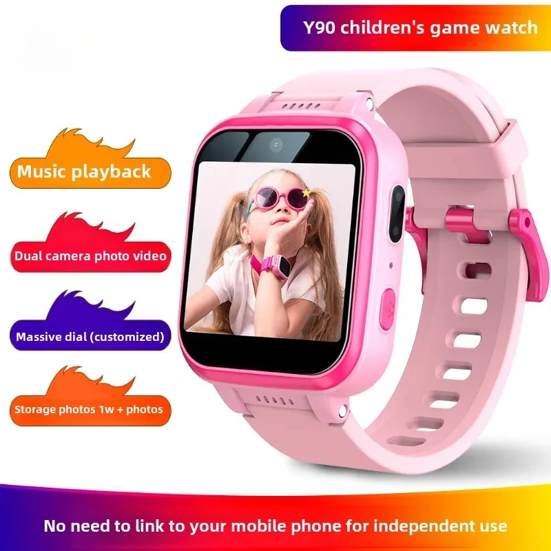 Children's Games Phone Watch Y90 Entertainment Music Function Calculator Step Counting Photo Custom Dial For Kids Birthday Gifts