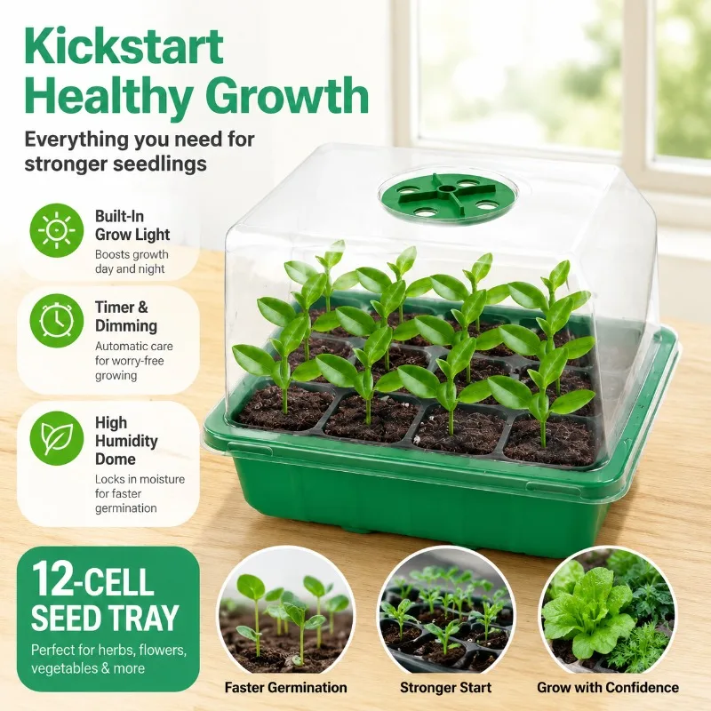 Breeding Seedling‑starting Tray, Breathable Germination Nursery Pot, Drain‑hole Propagation Container, for Vegetable Flower