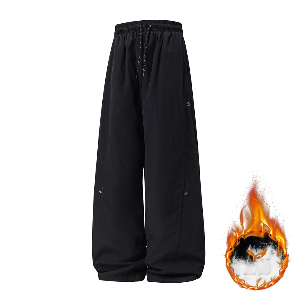 TFETTERS 2026 Winter Waterproof Thicken Sports Pants Men Loose Pants Plus Cotton Padded Warm Men's Outdoor Trouser Plus Size