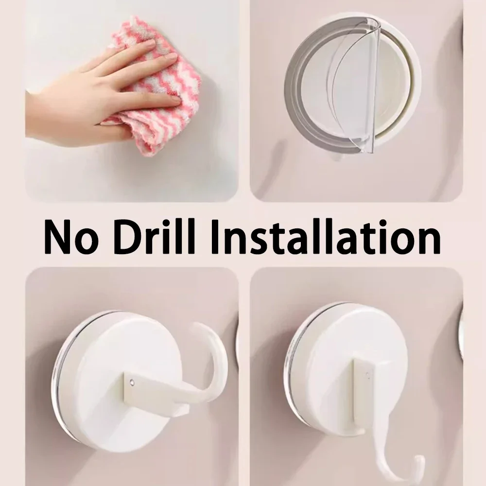 Strong Load-bearing Hooks Required Bathroom Living Room Kitchen Door Back Clothes Hook No Drilling Suction Cup Hook 1-10Pcs