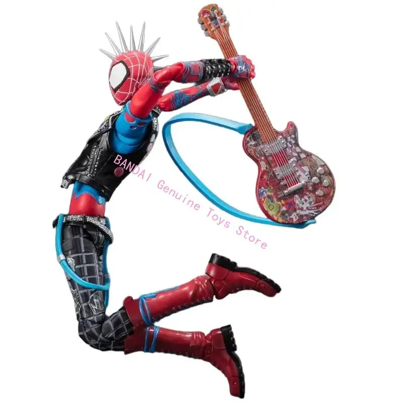 Em estoque original bandai shf spider-punk homem-aranha através do universo figura de ação animação brinquedo presente modelo coletor hobby