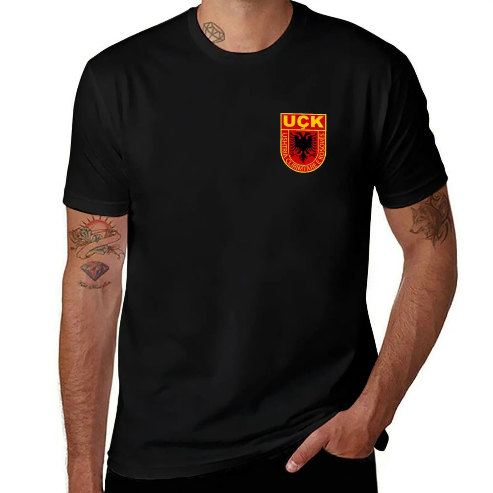 

Albanian Kosovo Army Shirt Uck Uqk Patriot T-Shirt man t shirts graphic t shirts for man graphic vintage T-Shirt