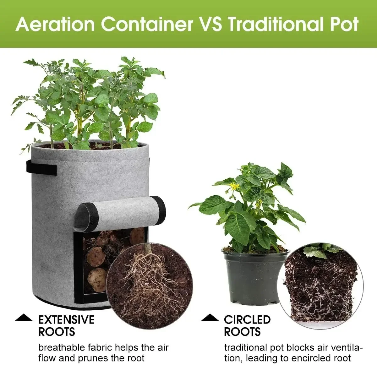 Reusable Garden Grow Bags for Vegetables  Potatoes Greenhouse Vertical Planting Moisturizing  Nonwoven Fabric Plant Grow Bags gallery 4