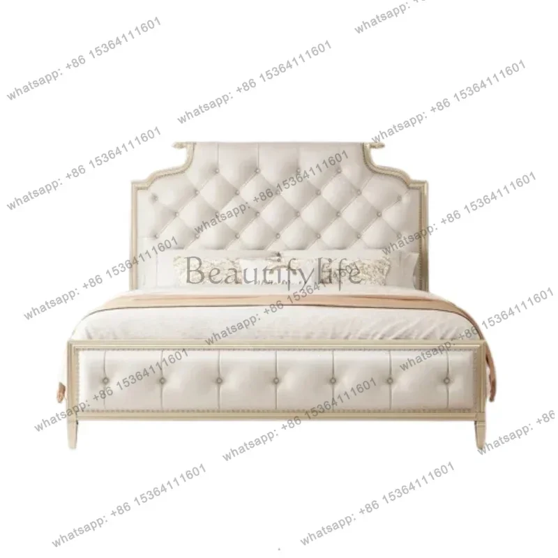 zj.Designer Headboard Bed Apartment Fashionable Princess Light Luxury Bed Master Bedroom High Quality Cama De Casal Home Furnitu