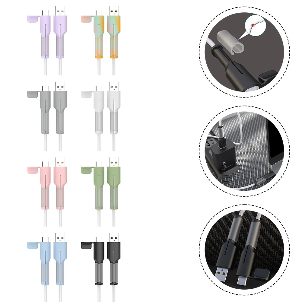 Silicone Charger Cable Winder Protector USB T-C Anti-break Protective Sleeve Organization Storage Holders Racks