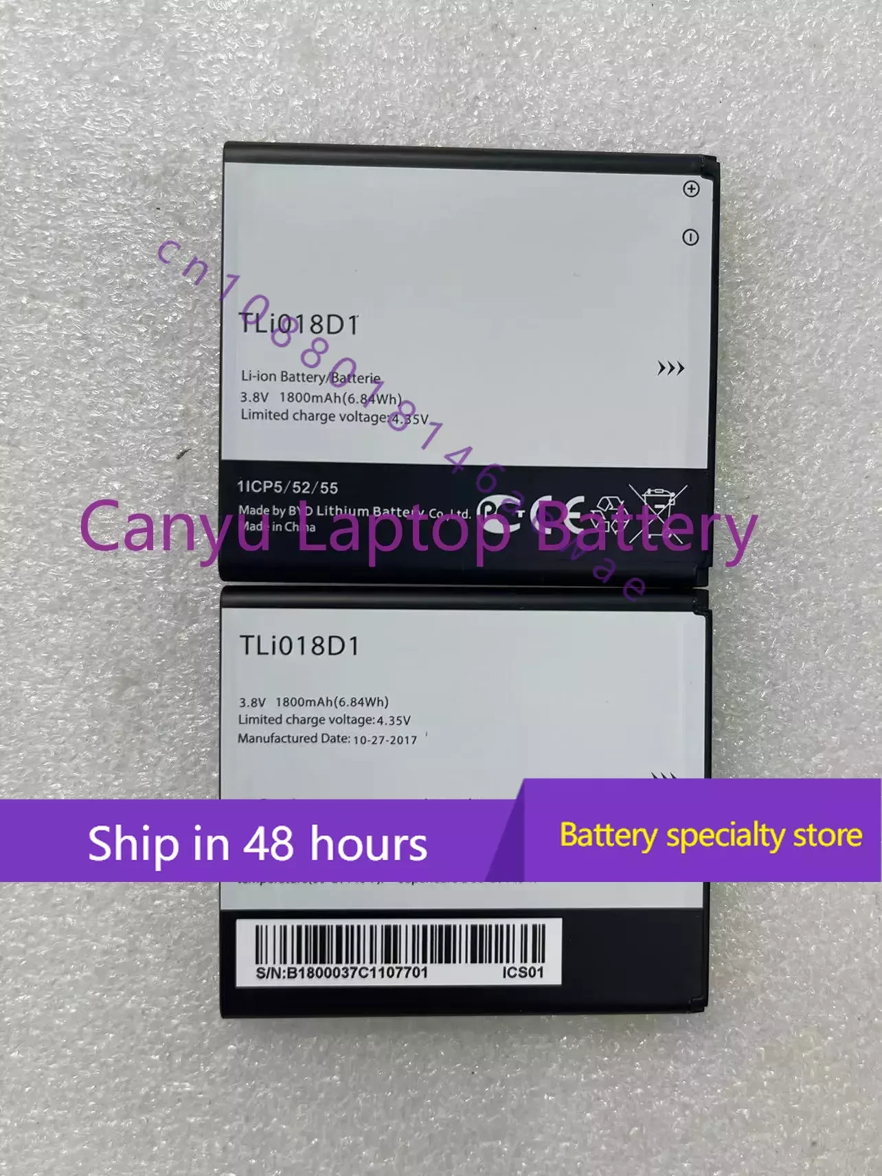 100%  New 1800mAh TLi018D1 Battery For Alcatel One Touch Pop D5 Dual 5038x OT5038X Pop 3 5015D OT 5016 Bateria AKKU