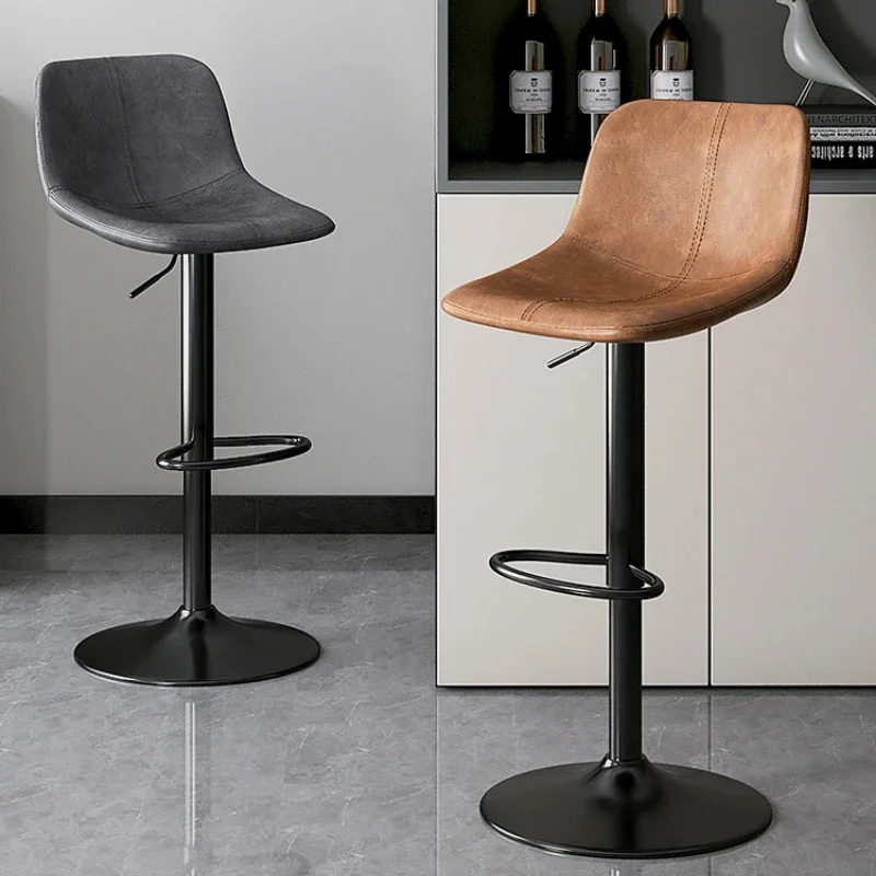 

Modern Swivel Bar Chairs Adjustable PU Leather Bar Stools Counter Height Barstools for Kitchen Island