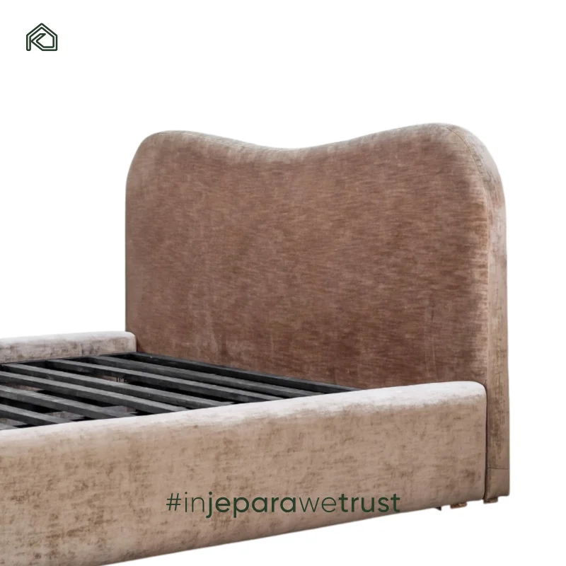 custom.Modern Unique/King Size Bed Wooden Frame Fabric Upholstery Widening Headboard Simple Design Soft Backrest Hotel Apa view 5