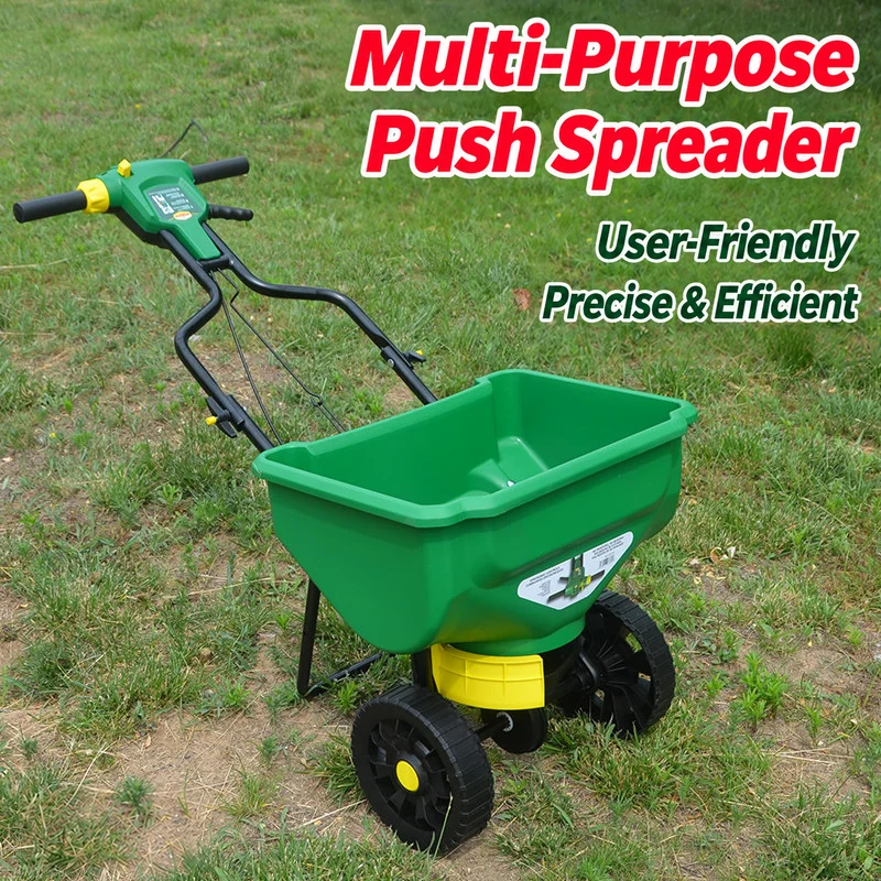 30Lのプッシュ式散布機。芝生用肥料散布機、手押し式播種機。 - Fertilizer Spreader Walk Behind Broadcast のレビューと価格