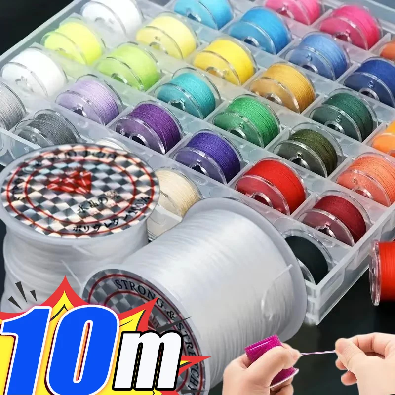 10m/Roll Colorful Strong Elastic Crystal Beading Cord for Bracelet Stretch Thread String Necklace DIY Jewelry Making Cords Line