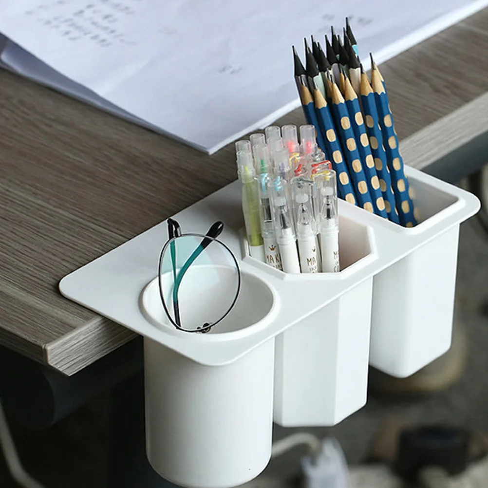 2 قطعة منظم قرطاسية سطح المكتب لاصق صندوق تخزين مكتبي قلم رصاص فرشاة للمكياج حامل حاوية بلاستيكية متعددة الشبكة لـ #4