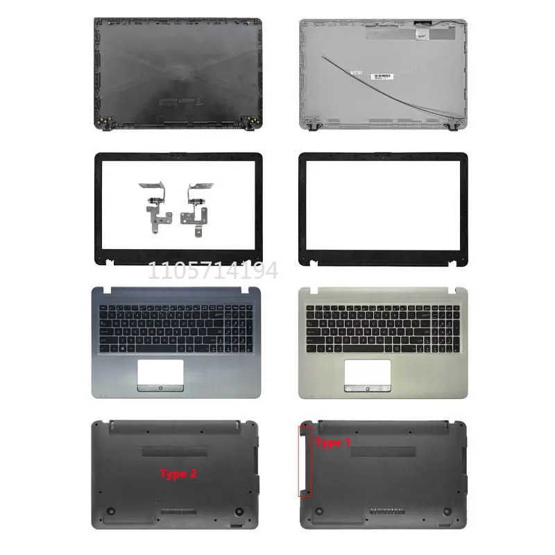 Repalce Cover LCD Back Cover Front Bezel Hinges For ASUS X540L X540LA X540LJ X540S X540SA X540SC Palmrest Top Bottom Case