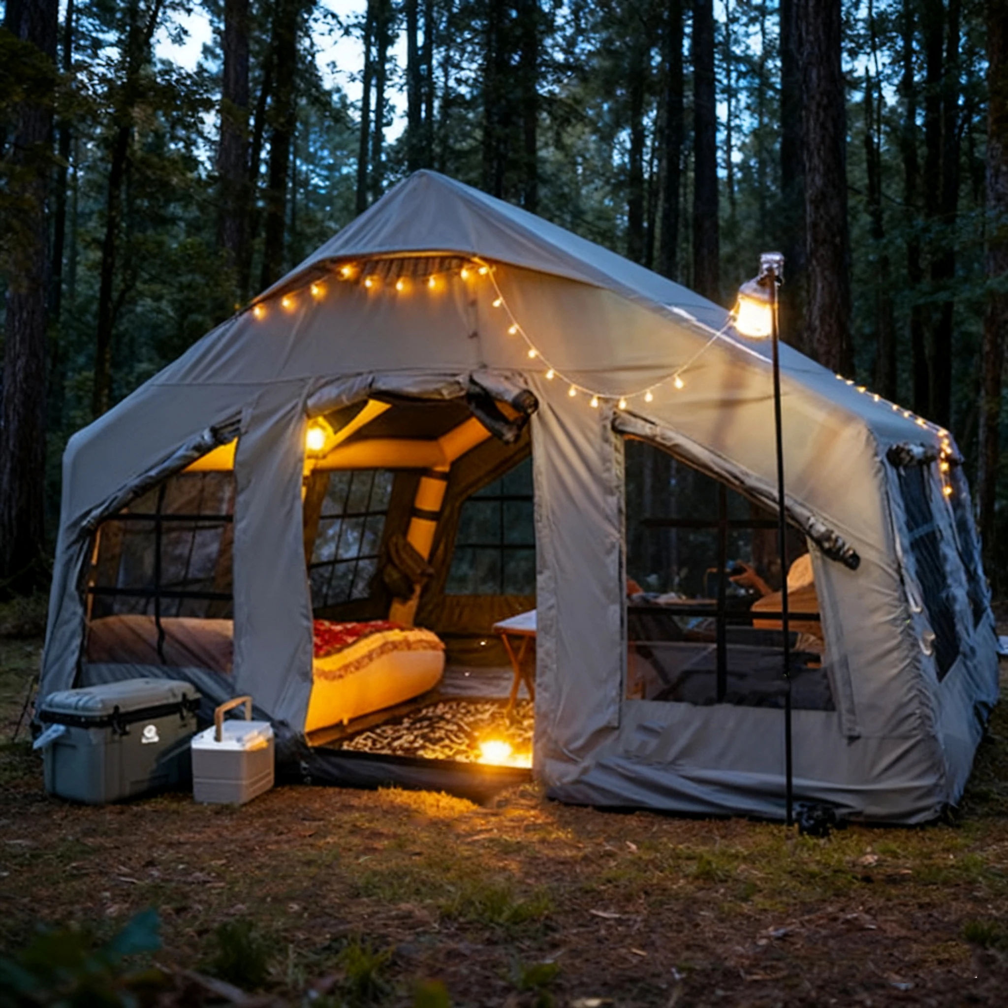 

STLF Quick Setup Waterproof Portable Inflatable Tent House for Family Outdoor Picnic Camping & Hiking Made of Fabric Fly