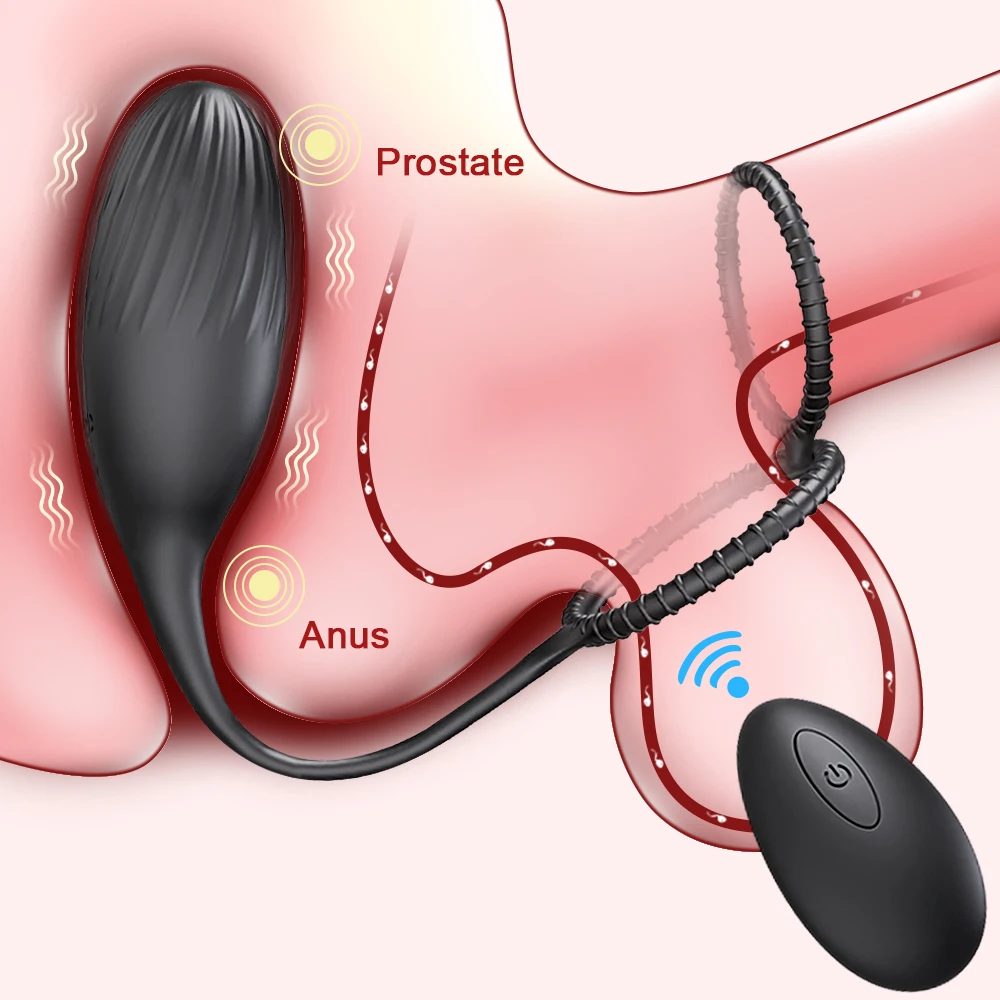Анальная пробка вибратор кольцо для пениса с дистанционным управлением массажер простаты Задержка эякуляции кольцо для пениса стимуалтор секс-игрушки для мужчин