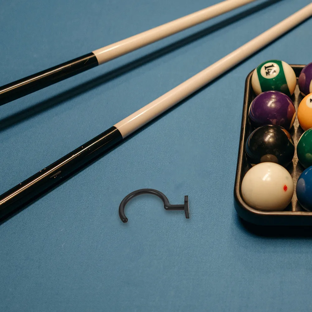 

2Pcs Metal Pool Table Hook Multi-Function Billiard Accessory for Cue Stick and Rack Storage Easy to Install No Drilling Needed