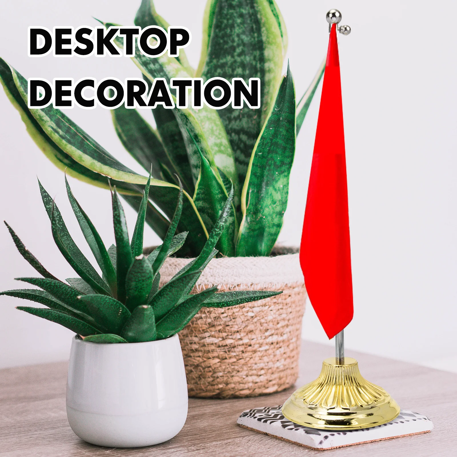 

Household Flag Holder Stable Wear-Resistant Telescopic Flag Pole Desktop Stand Office Supply Desktop Decoration