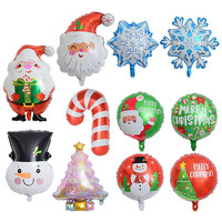 1pcs New Santa Claus Snowman Christmas tree crutch aluminum balloons Happy New Year Merry Christmas Decoration