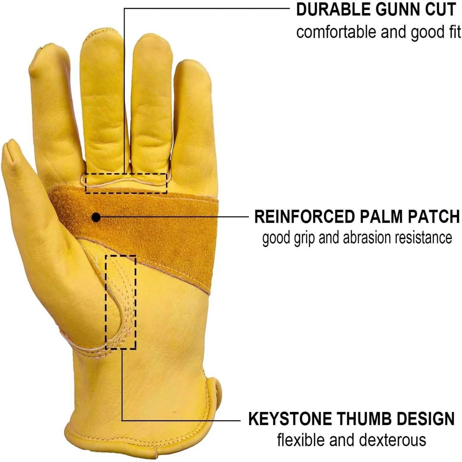 1/3Pairs Work Gloves, Cowhide Gardening Gloves for Wood Cutting//Truck Driving/Garden/Yard Working for Men And Women