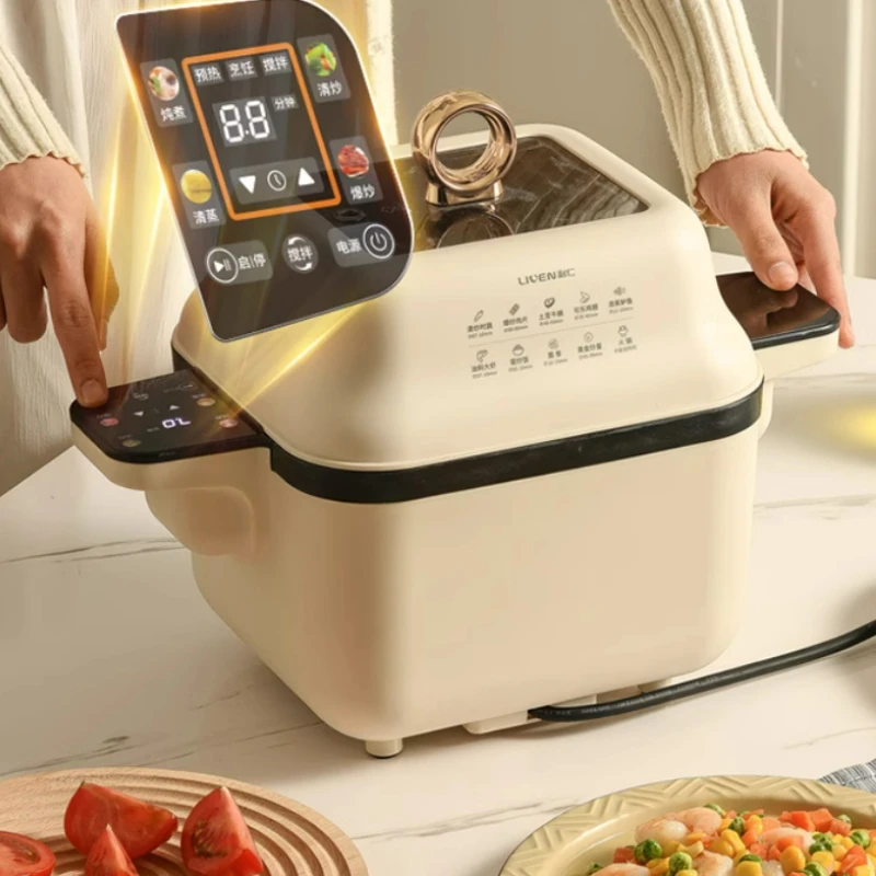 Multi-functional Automatic Stir Fry Rice Cooker Machine Rotation Intelligent Lazy Pots Fried Rice Machine Robot Cooking Machine