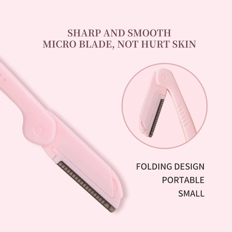 IMAGIC 3-Color Eyebrow Trimming Blade Portable Collapsible Safety Eyebrow Shaver Ladies Facial Eyebrow Trimming Tools