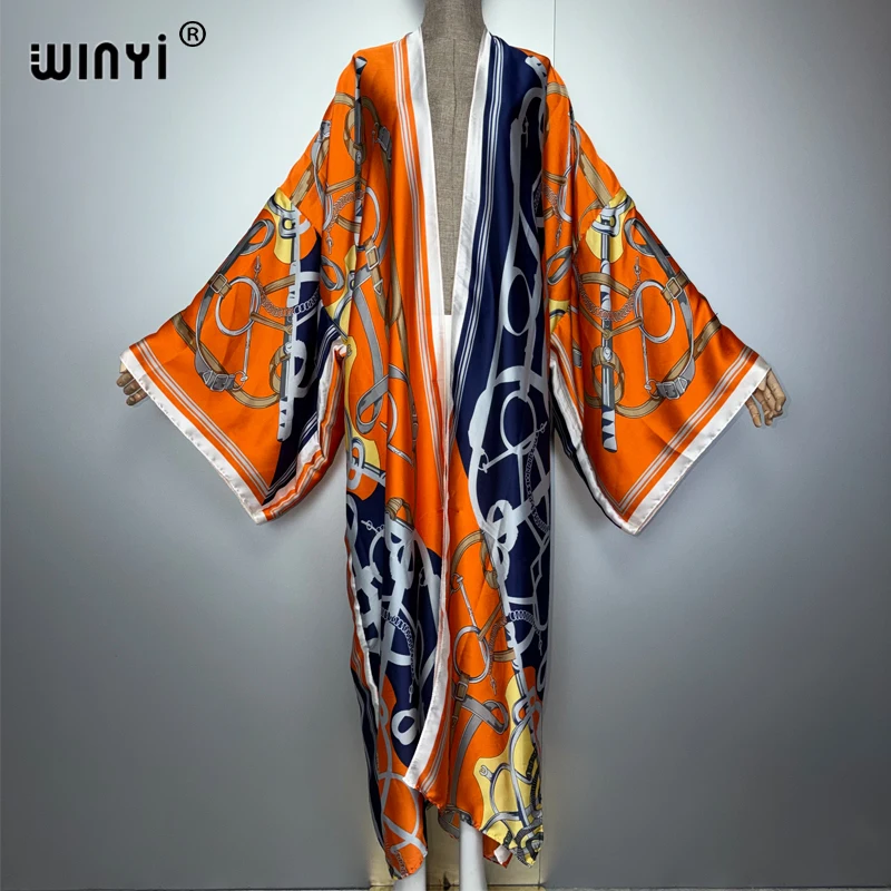 Winyi 2026 boho quimono maxi beach wear cobrir vestido de festa de férias abaya dubai luxo mulher muçulmana moda frente aberta kaftan