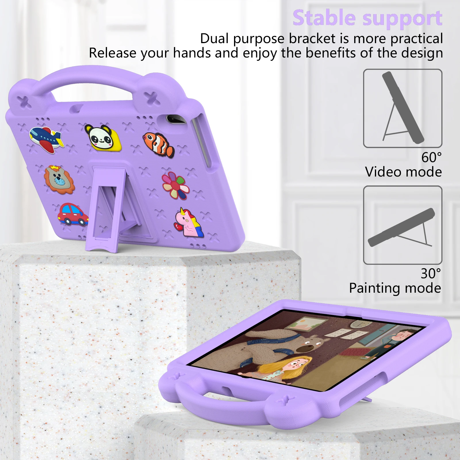 EVA Kids Cover For Samsung Tab S11 S10 FE A11 A9 Plus S10 Lite S9 FE S8 S7 A8 A7 S6 Lite 10.4 S5E T720 A 10.1 T510 Stand Case